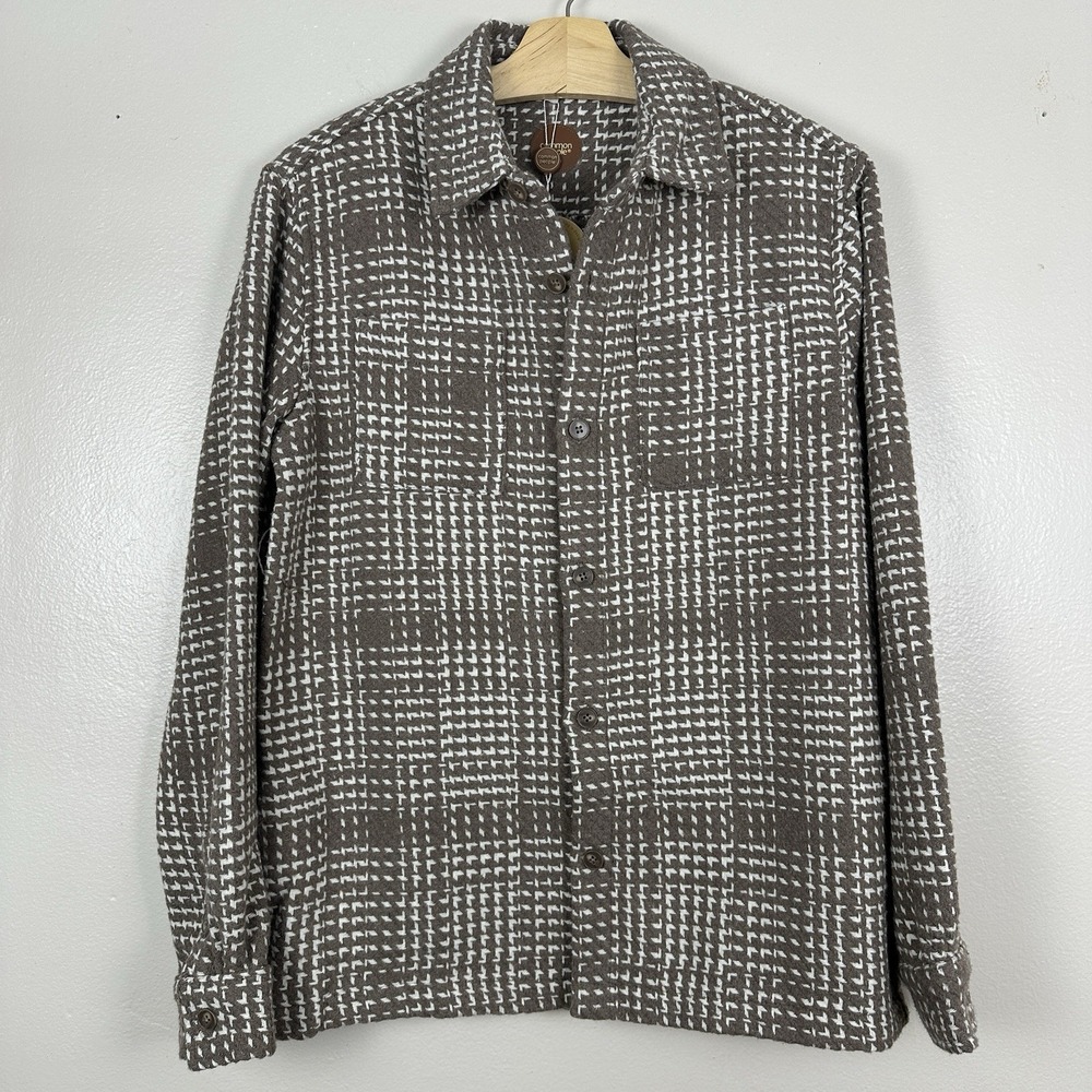 Common People‎ Men's S Granby Over Shirt Jacket Shacket Light Brown Woven Thick